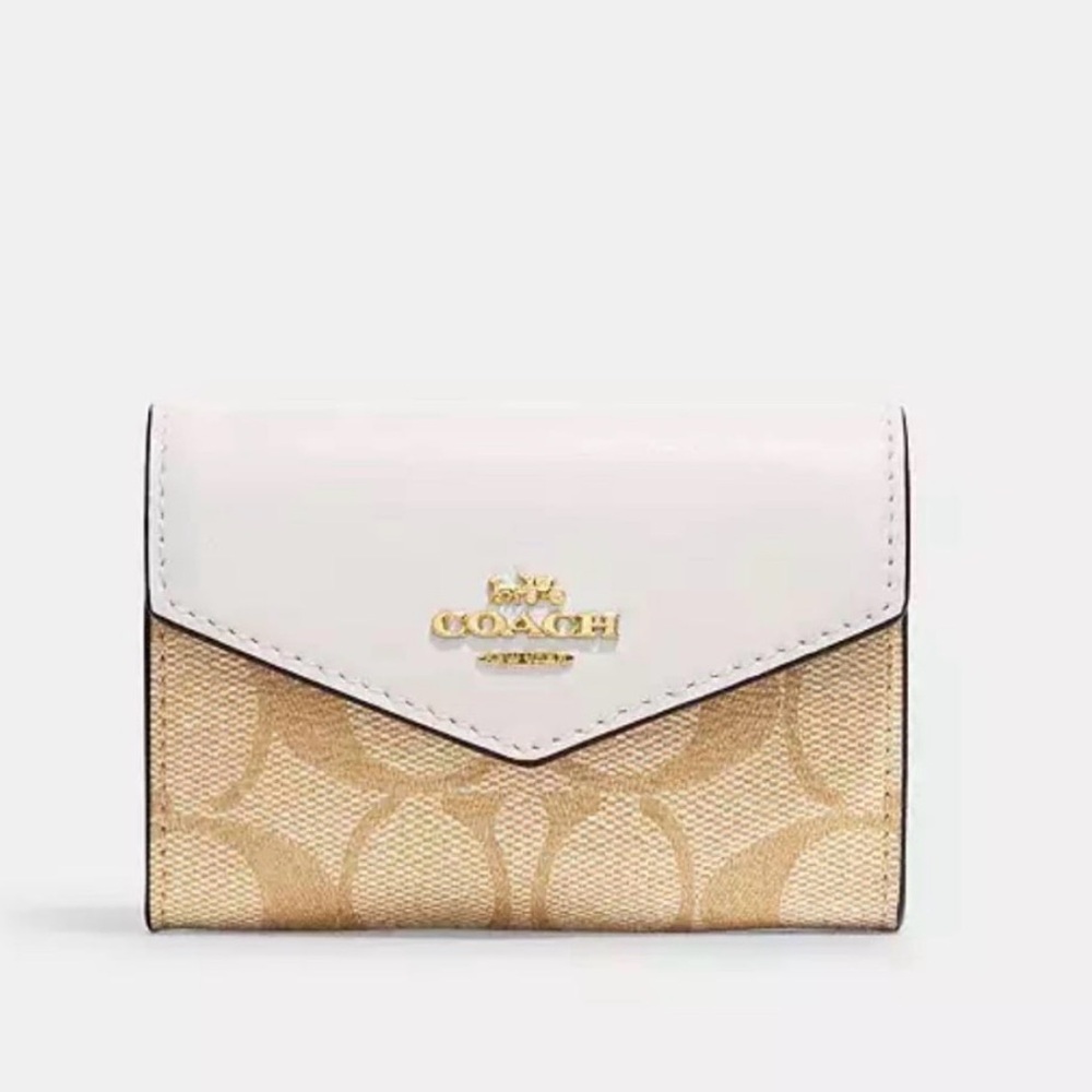 Coach Flap Card Case In Signature Canvas
